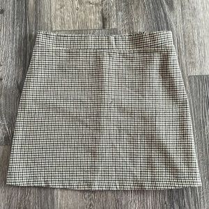 American Eagle| Micro Plaid Houndstooth Academia Elastic Waist A Line Mini Skirt